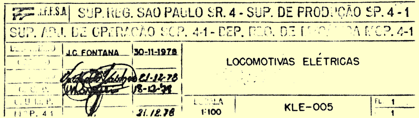 Detalhe das datas na folha de características das locomotivas elétricas English Electric da SR4 RFFSA