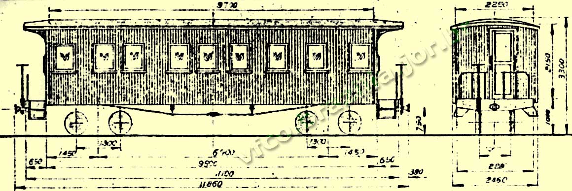 Planta do vagão de madeira AR-61 Restaurante / Administração da EFVM - desenho e medidas