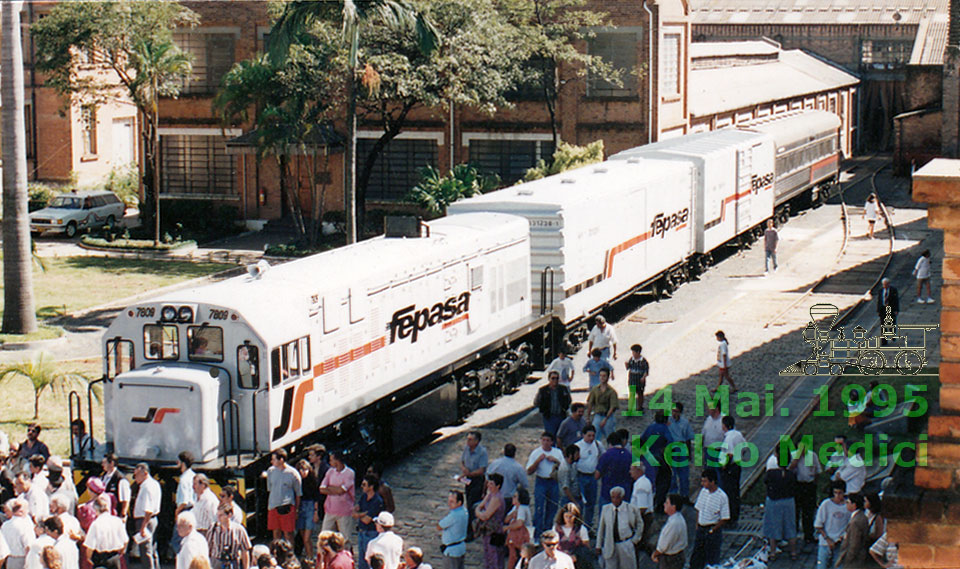 Apresentação da nova pintura das locomotivas da Fepasa - Ferrovias Paulistas