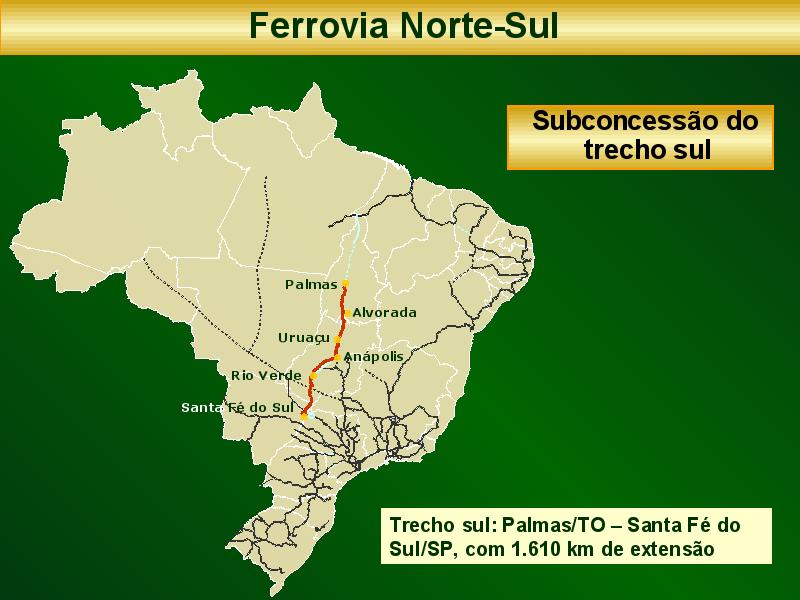 Ferrovia Norte-Sul - extensão dos trilhos a Santa Fé do Sul