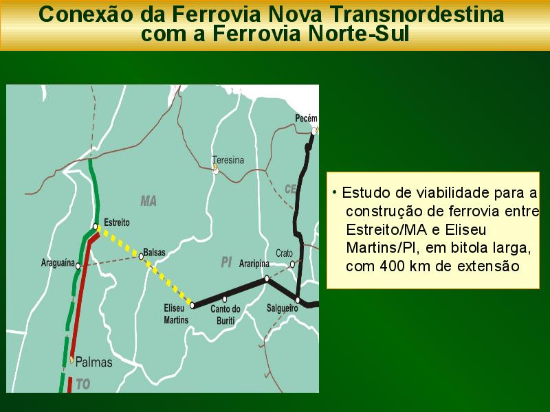 Conexão da Ferrovia Nova Transnordestina com a Ferrovia Norte - Sul