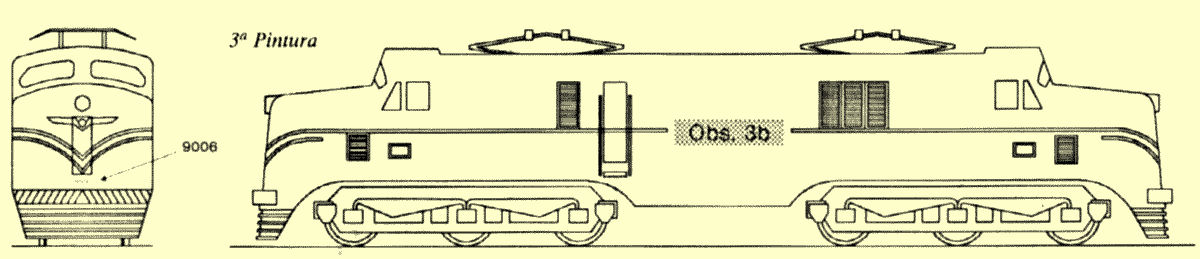 Terceiro esquema de pintura das locomotivas English Electric - fase 2