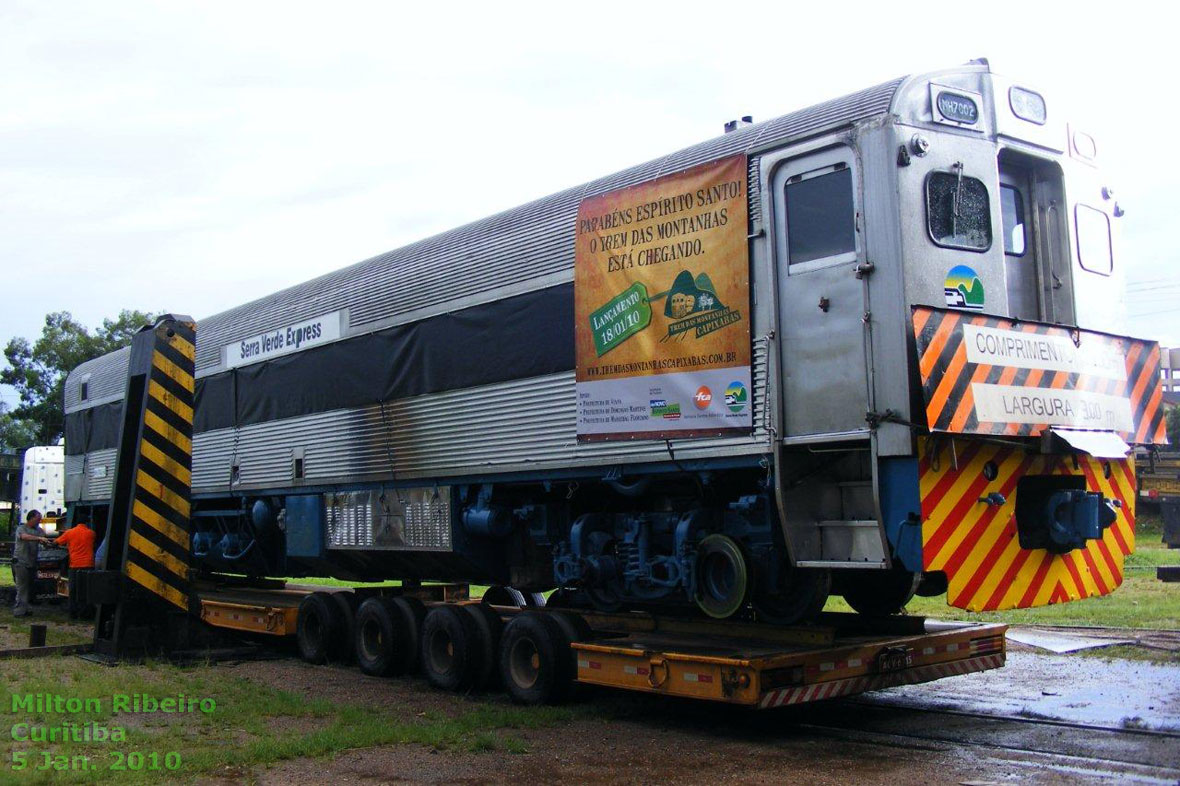 Elevação do trem para colocação na carreta