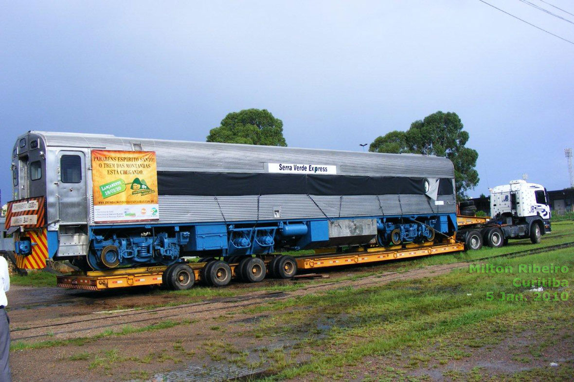 Disposição do trem sobre o reboque