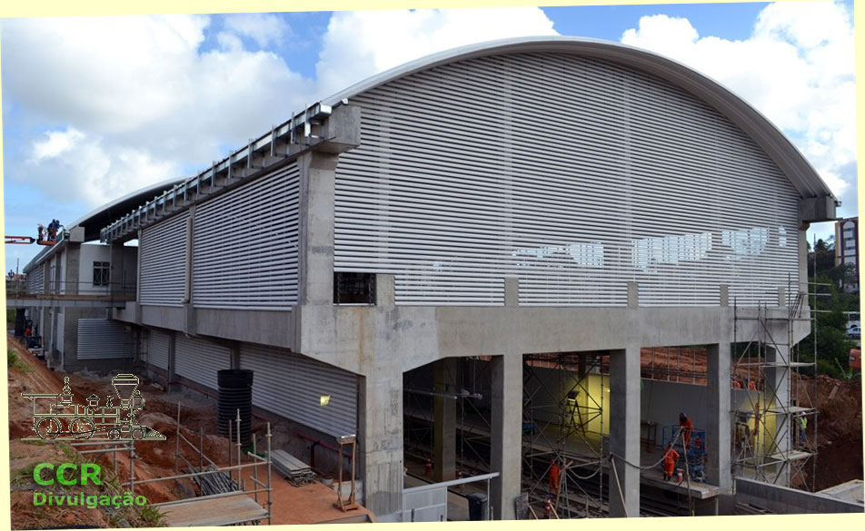 Obras da estação Pirajá, do Metrô de Salvador