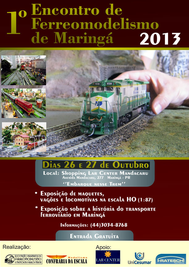 Cartaz do 1º Encontro de Ferreomodelismo de Maringá