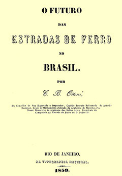 Página de rosto do livro O futuro das estradas de ferro no Brasil, de Cristiano Ottoni