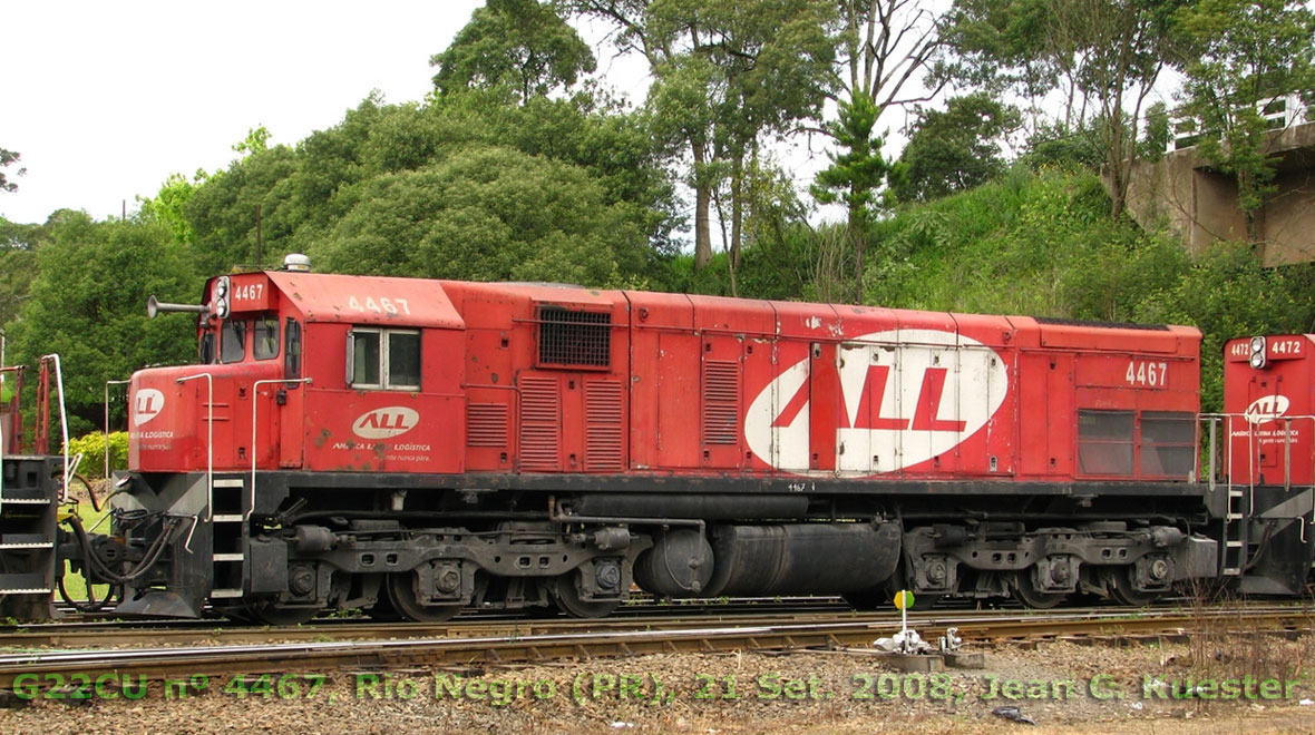 Locomotiva G22CU nº 4467 da ferrovia ALL em Rio Negro (PR), 21 Set. 2008, by Jean C. Kuester