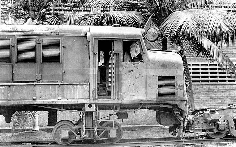 Detalhe da cabine da locomotiva English Electric da RFN - Rede Ferroviária do Nordeste