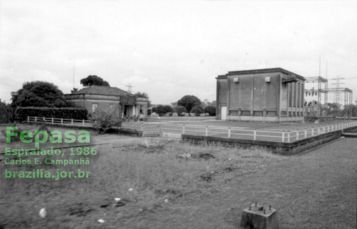 Subestação localizada próxima à estação ferroviária Espraiado, da Fepasa - Ferrovias Paulistas