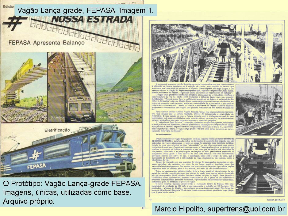 Material da ferrovia Fepasa, usado para fazer o ferreomodelo do vagão