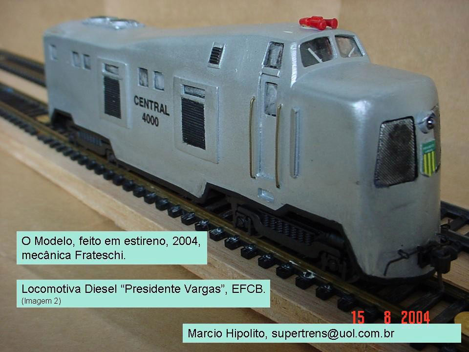 Ferreomodelo da locomotiva Presidente Vargas, da EFCB - Estrada de Ferro Central do Brasil