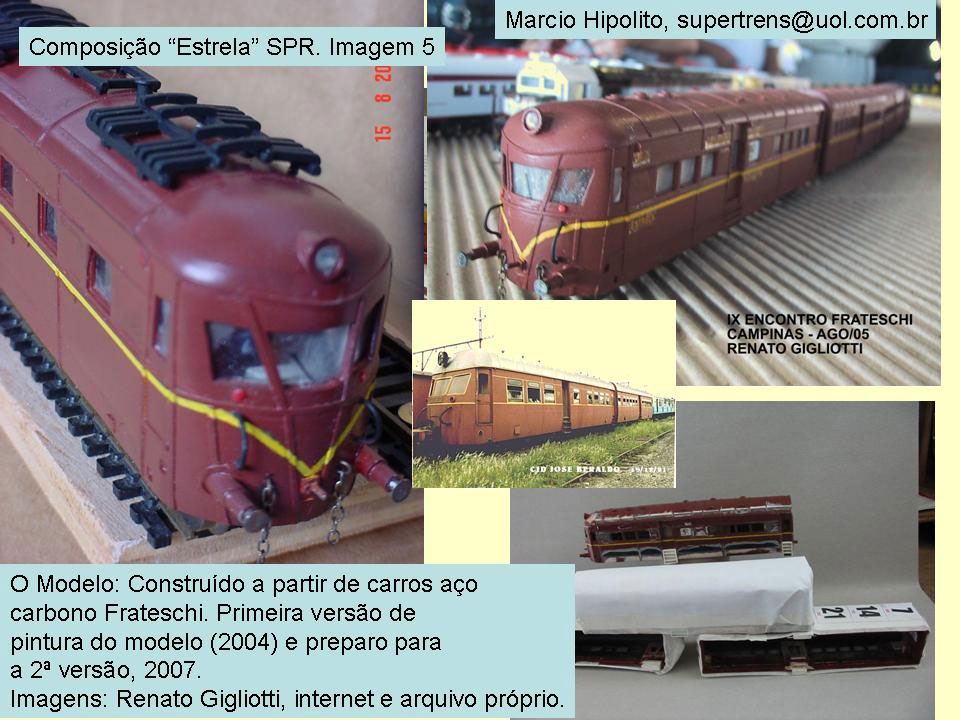 Ferreomodelo do trem Estrela da São Paulo Railway, na pintura marrom