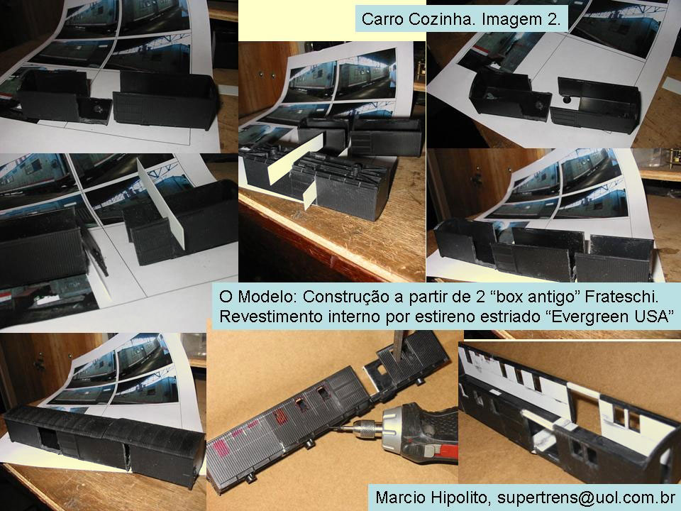 Materiais e confecção do ferreomodelo do vagão cozinha