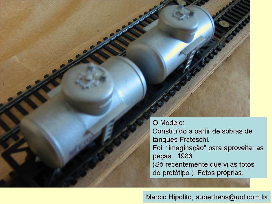 Ferreomodelo do vagão tanque duplo da Fepasa - Ferrovias Paulistas