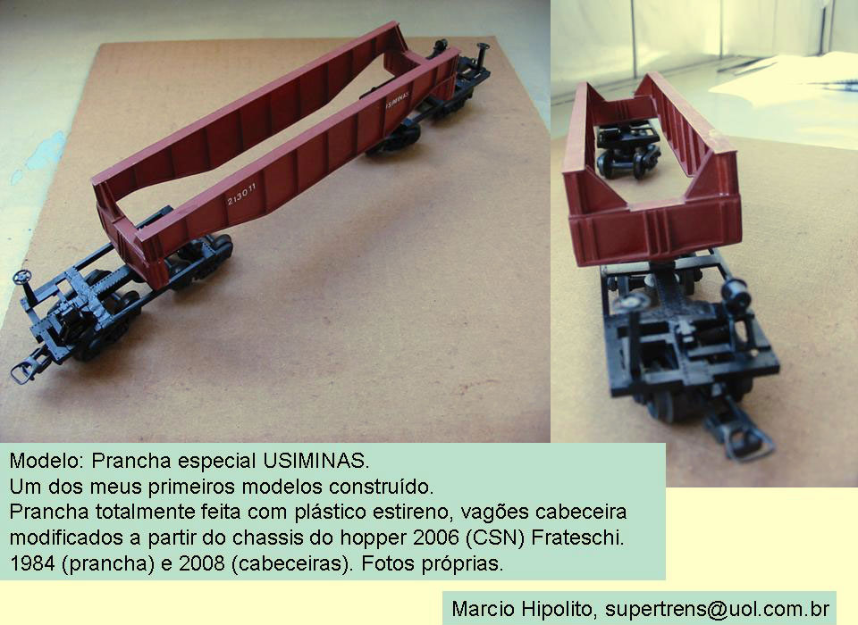 O ferreomodelo pronto do vagão especial Usiminas