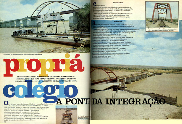 Reportagem sobre a inauguração da ponte ferroviária