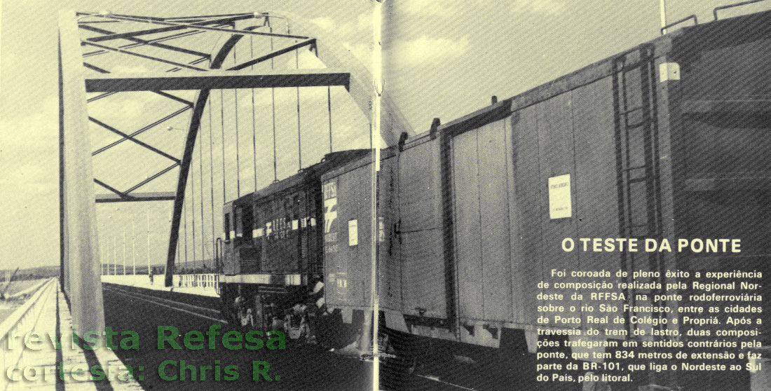 Trem de teste da ponte ferroviária