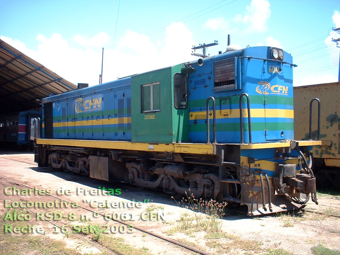 Locomotiva Catende Alco RSD8 nº 6061 CFN - Companhia Ferroviária do Nordeste, em 2003