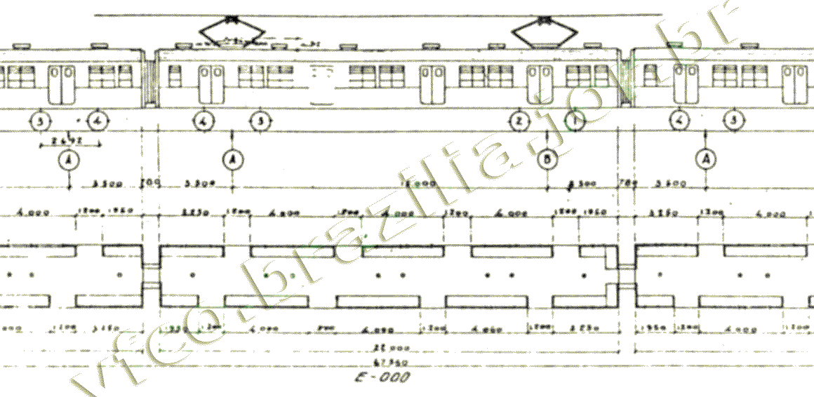 Desenho e medidas dos trens-unidade elétricos nacionais série 400 da Estrada de Ferro Central do Brasil - subúrbios do Rio de Janeiro - parte 2