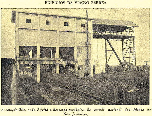 Silo de carvão de São Jerônimo para embarque nos vagões da ferrovia