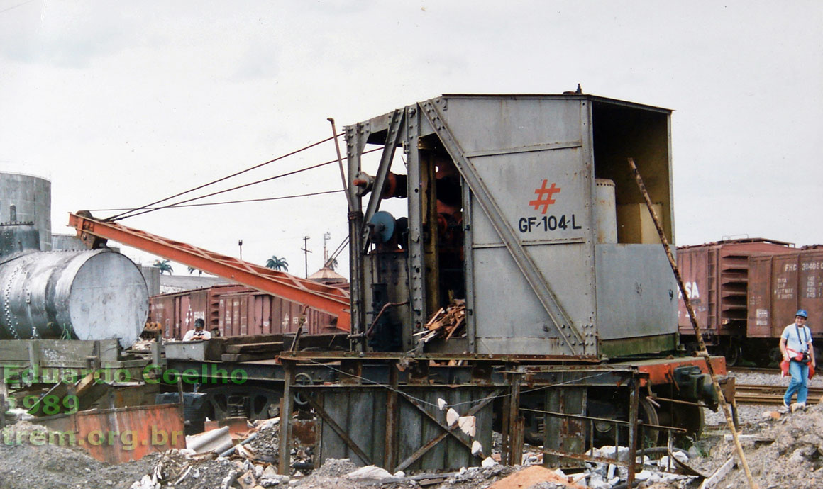 Pequeno guindaste ferroviário para 6 toneladas GF-104L da Fepasa