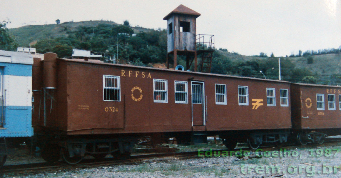 Vagão adaptado para trem de socorro da SR3 RFFSA - Rede Ferroviária Federal