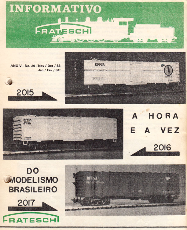 Os vagões isotérmicos na capa do Informativo Frateschi nº 29