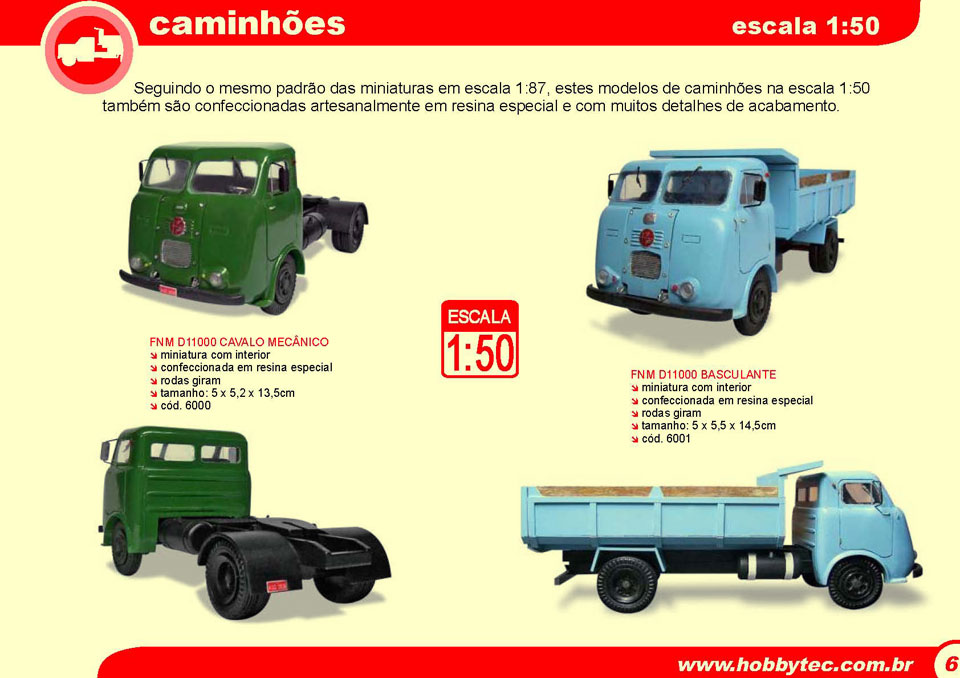 Miniaturas de caminhões para colecionadores, em escala 1:50