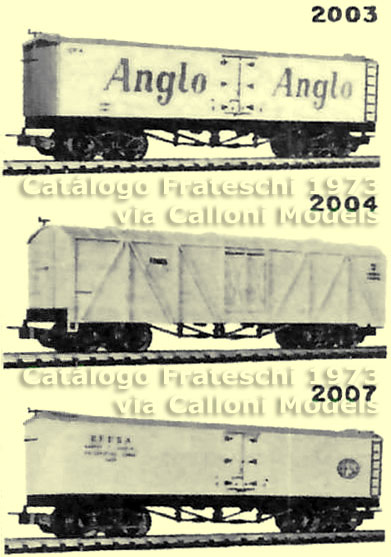 Os três vagões frigoríficos do Catálogo Frateschi 1973