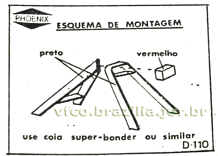Folha de instruções para a montagem do cavalete fim-de-trilhos na maquete