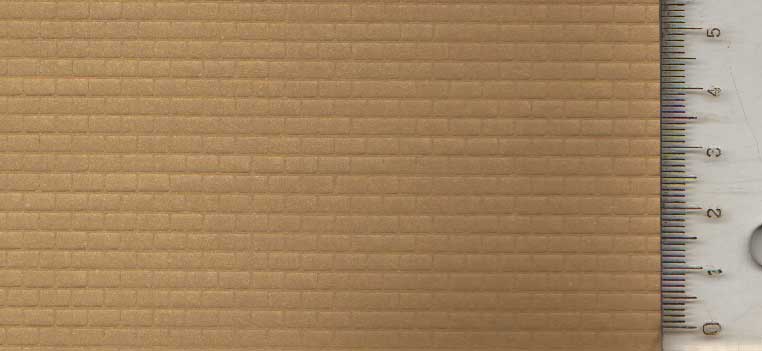 Folha imitando blocos em relevo, para acabamento de muros e construções industriais em maquetes de ferreomodelismo