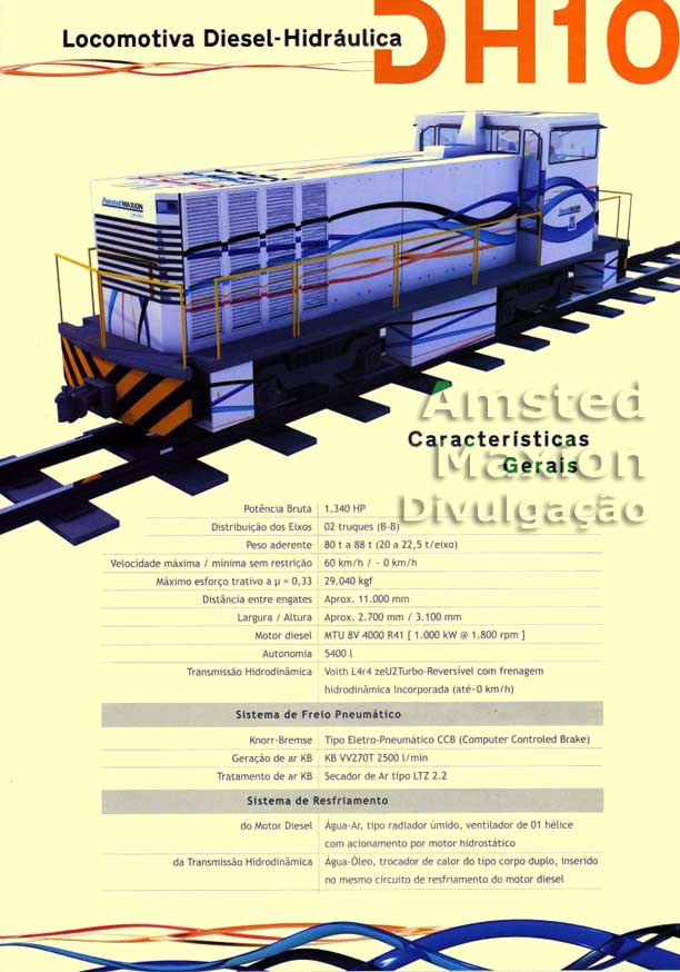 Características técnicas da locomotiva DH10