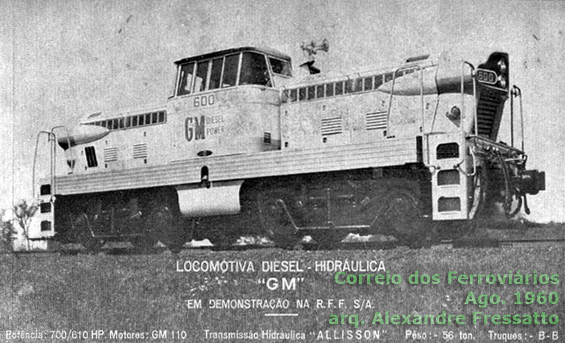 Anúncio da locomotiva diesel-hidráulica GMDH1 no Correio dos Ferroviários