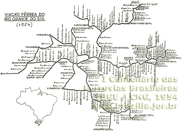 Mapa geral da VFRGS com links para os mapas ferrovirios ampliados