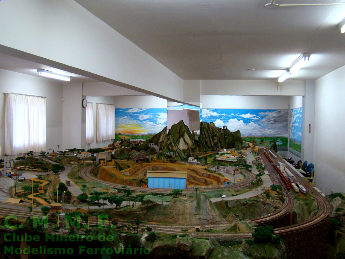 Vista geral da maquete do Clube Mineiro de Modelismo Ferroviário