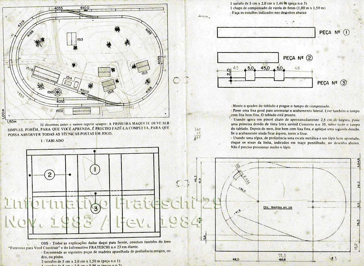 Projeto de maquete pequena e simples, para o ferreomodelista iniciante, do Informativo Frateschi nº 29