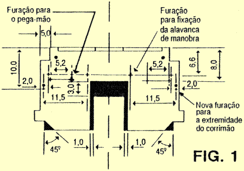 Perfurações para aplicação de detalhes no ferreomodelo de locomotiva