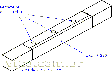 Bloco de lixa para acabamento de ferreomodelos