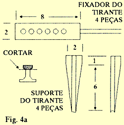 Suporte e fixador do tirante do vagão