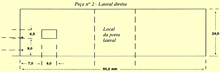 Lateral direita do ferreomodelo