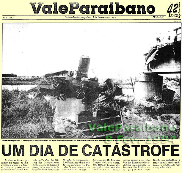 A queda da ponte ferroviária no ValeParaibano