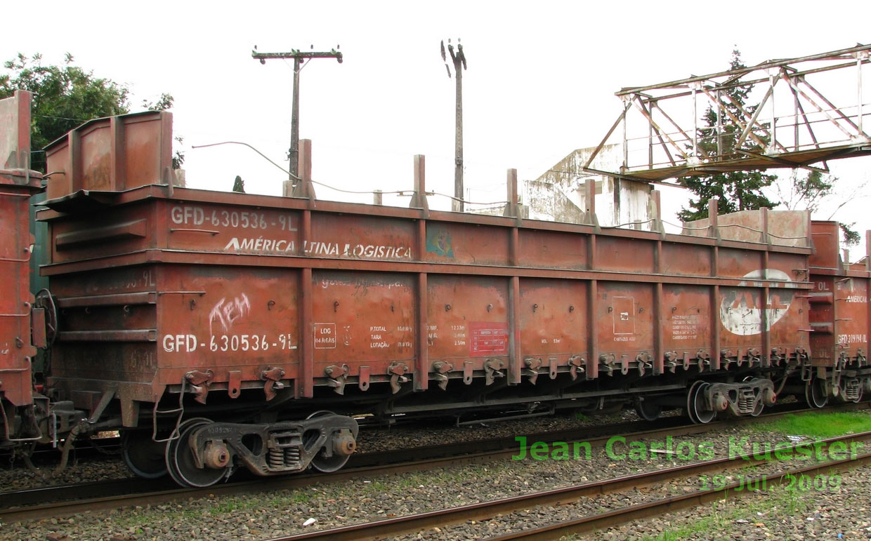 Vagão GFD-630.536-9L, da ferrovia ALL - América Latina Logística, originalmente fabricado pela FVK - Fabrika Vagona Kraljevo