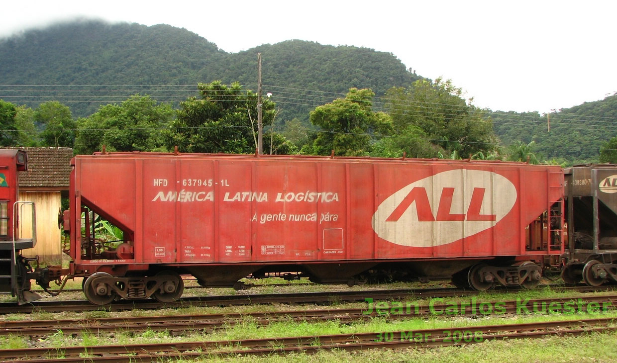 Vagão HFD-637.945-1L da ferrovia ALL